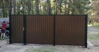 Купить распашные ворота из профнастила Шелехов, цена от 2798 руб.